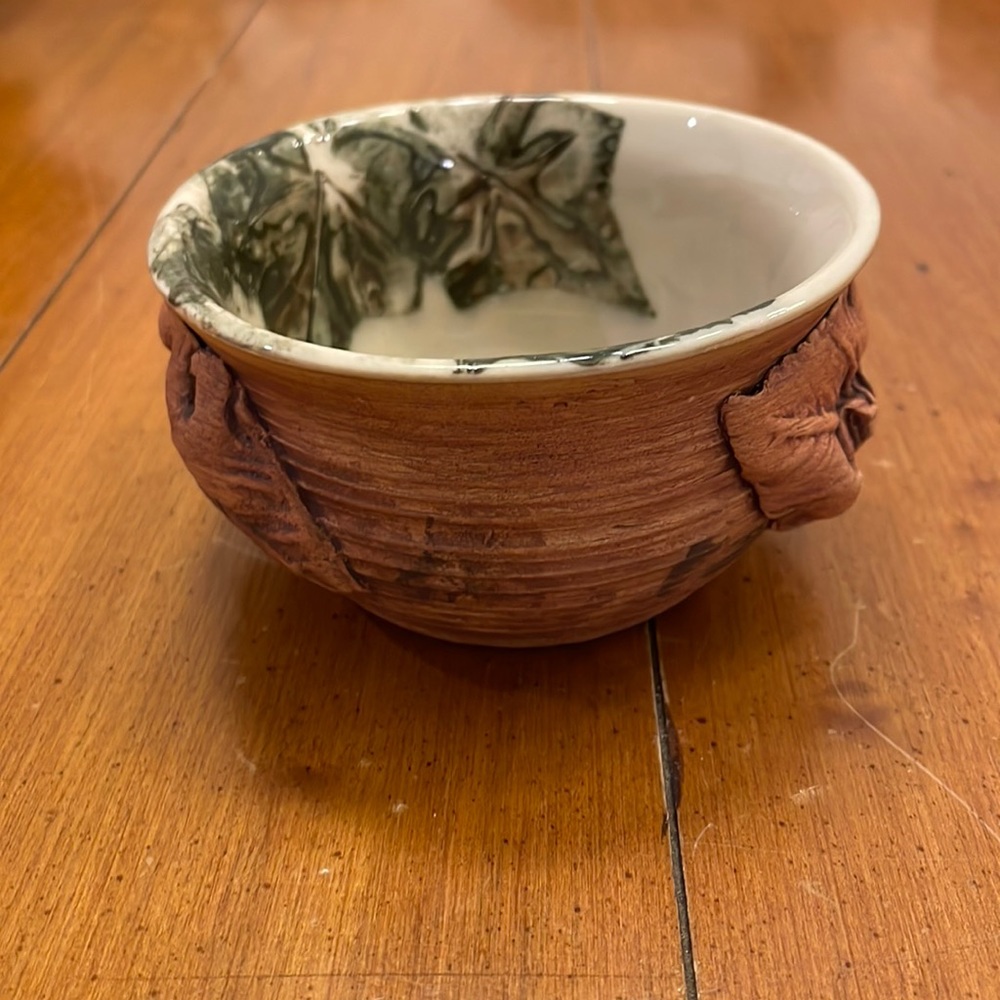 Terra Firma artisan mini bowl hand painted and glazed inside.